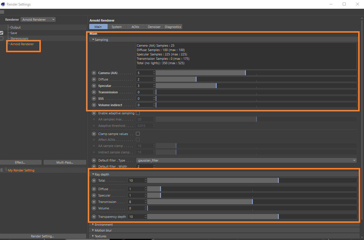 Configuración de renderizado 3D para Cinema 4D: opciones para guardar archivos