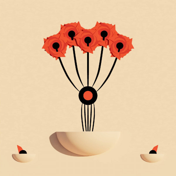 Rendered paper flowers