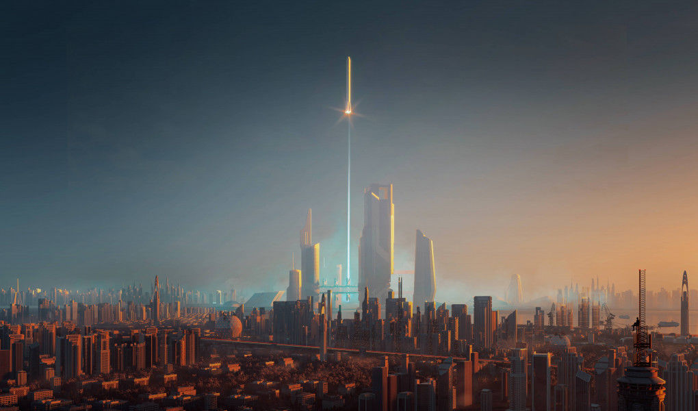 Futuristic city launching day