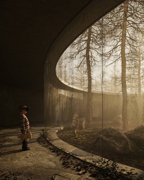 Child looking at nature